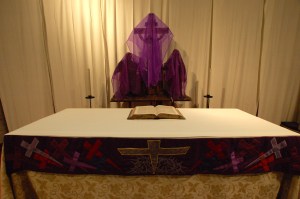 The altar in Lent